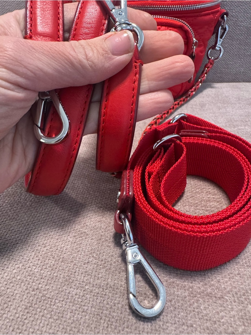 MZ Wallace Bright Cherry Micro Crosby Sling - Picture 3 of 11